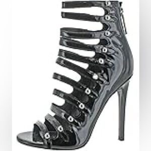 KENDALL + KYLIE Womens Giaa 3 Black Strappy Heels Sz 8